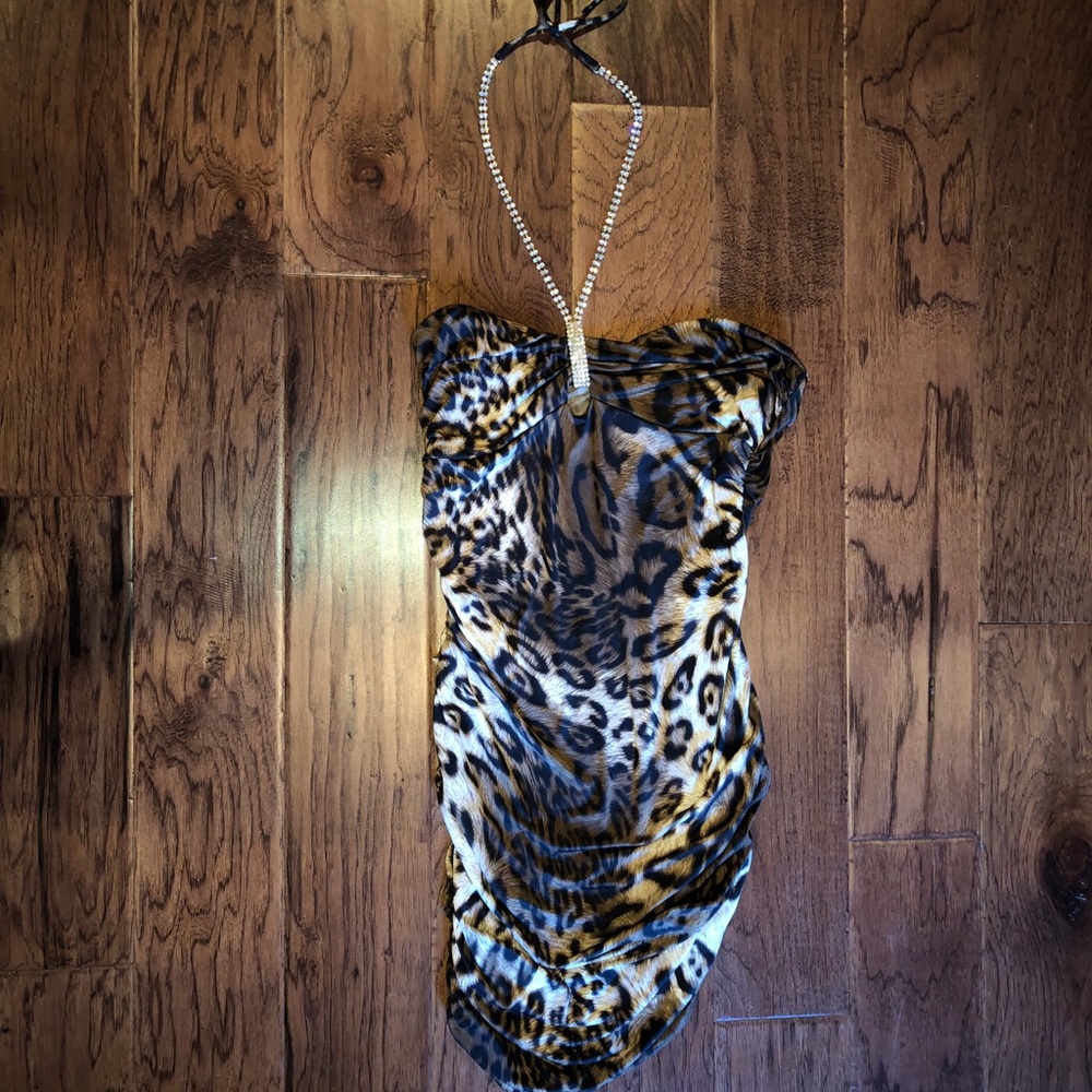 Sabora Leopard Print Sexy Party Dress L